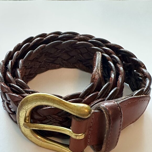 Vintage Coach British Tan Brown Braided Belt Size Medium 3914 - Picture 1 of 8